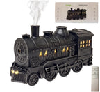 SteamNest Vintage Train Humidifier in Matte Black with remote control and gift box